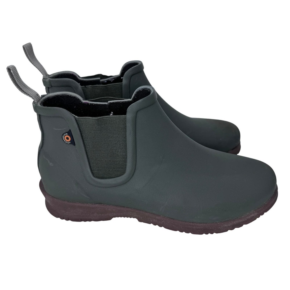 Bogs Sweetpea Rain Boots Chelsea Slip On Round Toe Waterproof Sage Green Size 6